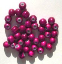 40 6mm Round Fuchsia Miracle Beads